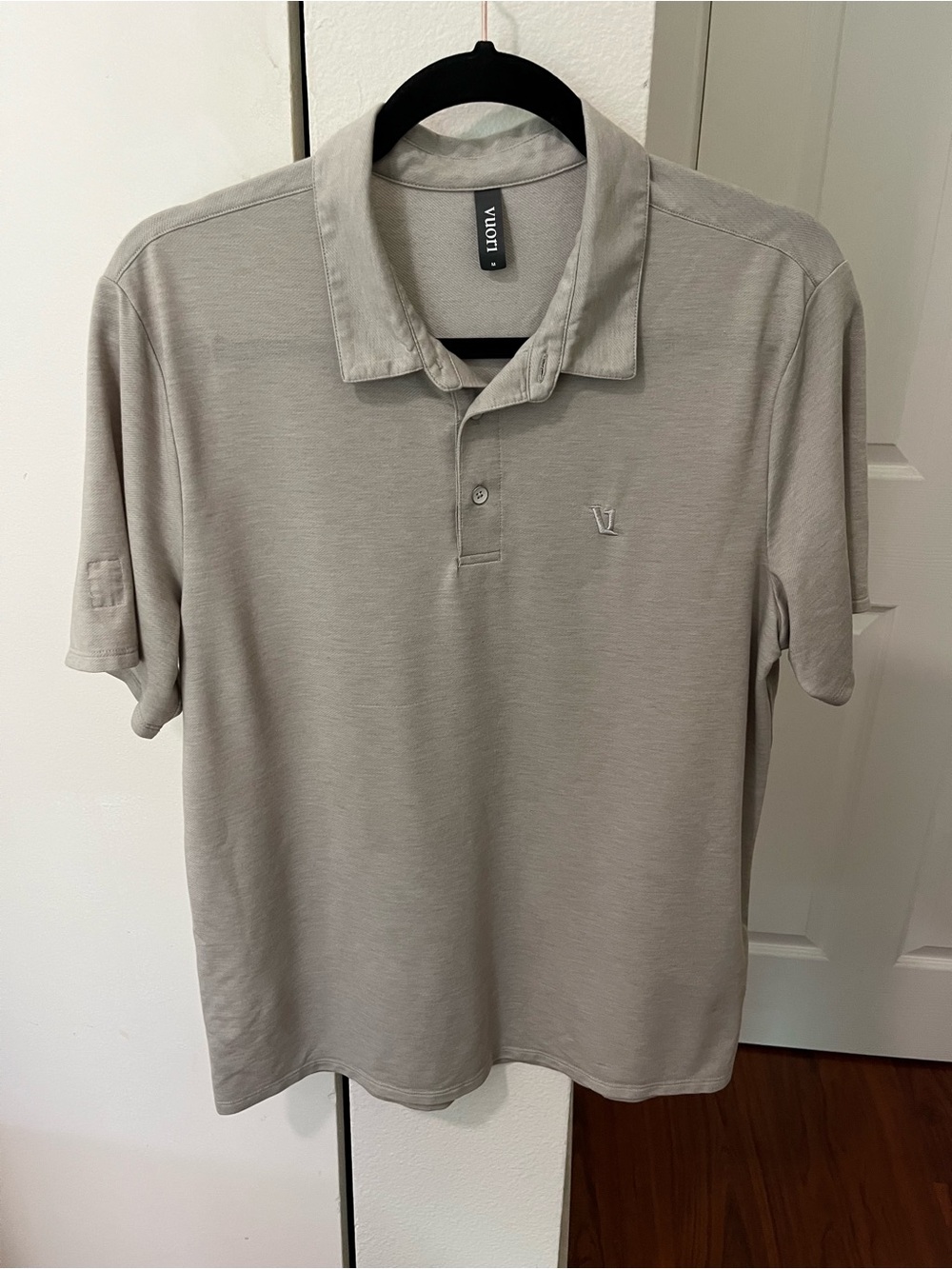 Vuori Men’s Knit Twill Light Taupe Polo Shirt
